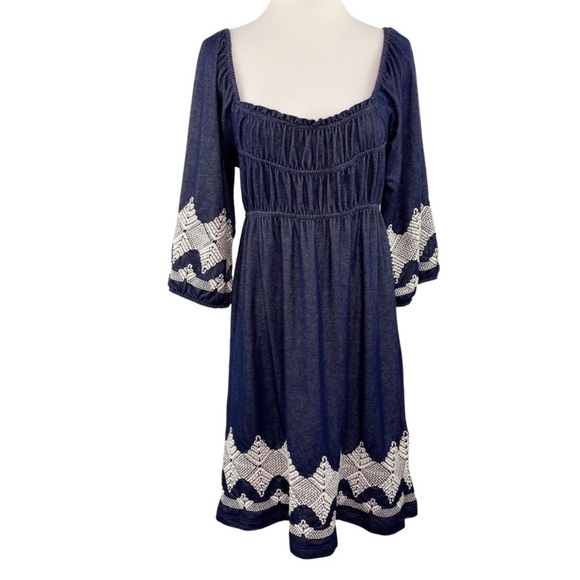 Uncle Frank Dresses & Skirts - Uncle Frank/Anthropologie Blue Embroidered Peasant Dress NWOT Sz S MSRP: $150